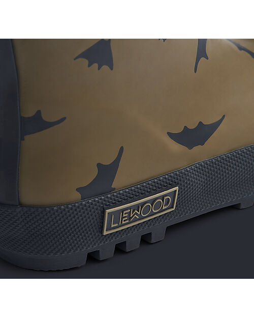Liewood Jesse Thermo Rainboot - Bat/Khaki - Natural Rubber Lined with Eco Fur Wellies