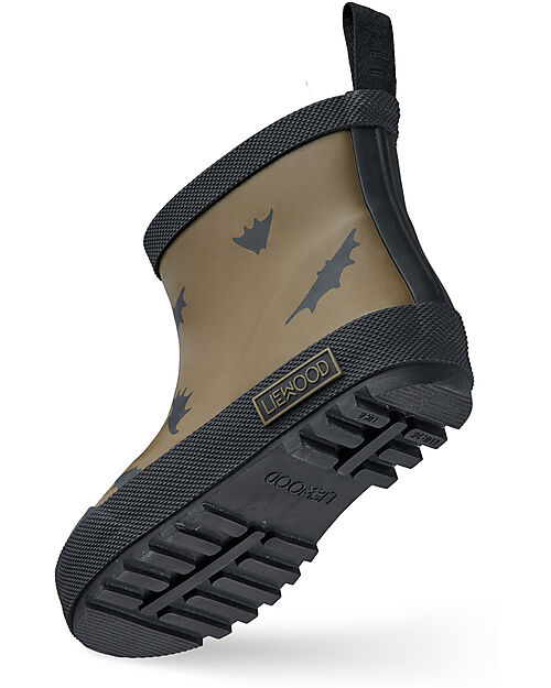 Liewood Jesse Thermo Rainboot - Bat/Khaki - Natural Rubber Lined with Eco Fur Wellies