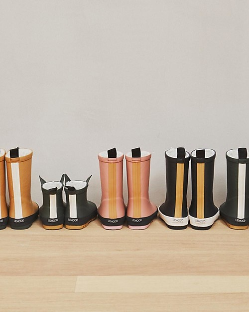 Liewood Jesse Thermo Rainboot - Golden Caramel/Sandy Mix - Natural Rubber Lined with Eco Fur Wellies