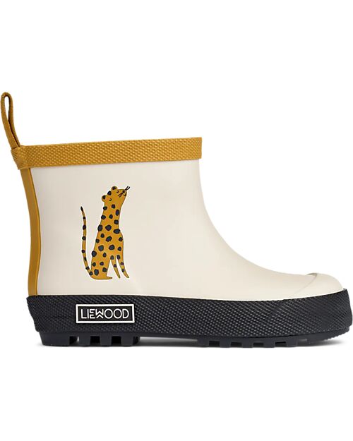 Liewood Jesse Thermo Rainboot - Leopard/Sandy Mix - Natural Rubber Lined with Eco Fur Wellies