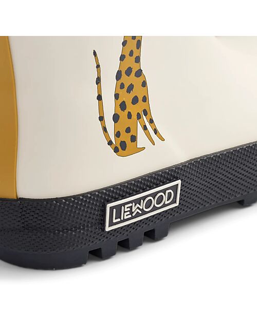 Liewood Jesse Thermo Rainboot - Leopard/Sandy Mix - Natural Rubber Lined with Eco Fur Wellies