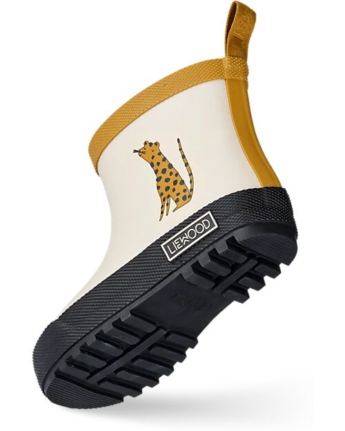Liewood Jesse Thermo Rainboot - Leopard/Sandy Mix - Natural Rubber Lined with Eco Fur Wellies