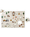 Liewood Jimmie Puzzle - Farm - Sand - 35 Pieces - 100% FSC Paper Puzzles
