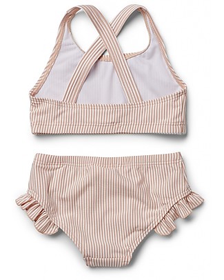 Liewood Juliet Bikini Seersucker - Coral Blush/Creme de la Creme Stripes - UPF 50+ Bikinis And Tankinis