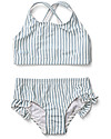Liewood Juliet Bikini Seersucker - Sea Blue/White Stripes - UPF 50+ Bikinis And Tankinis