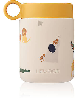 Liewood Stainless Steel Thermos Food Jar Nadja - Emergency Vehicles - Sandy  - 250 ml unisex (bambini)