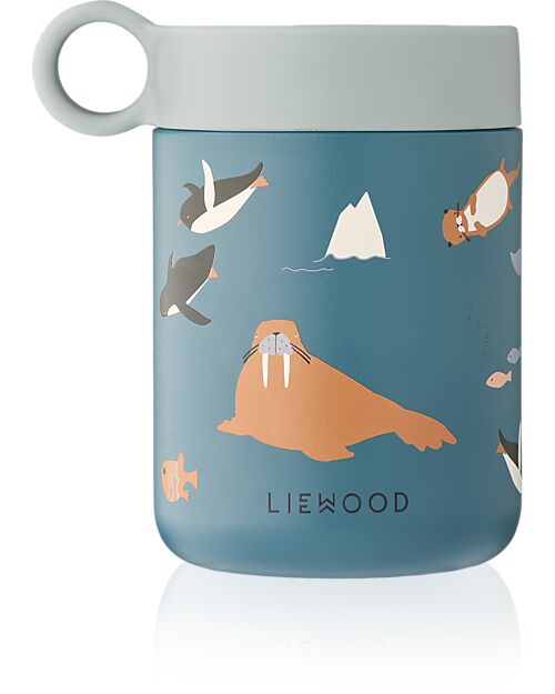 Liewood Kian Printed Food Jar - Artic Sea - 350 ml - Ocean View Thermal Containers
