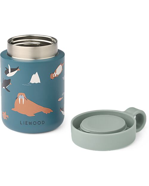 Liewood Kian Printed Food Jar - Artic Sea - 350 ml - Ocean View Thermal Containers
