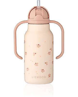 Liewood Kimmie Stainless Steel Water Bottle with handles - 250 ml - Mini Butterfly - Apple blossom Thermos Bottles