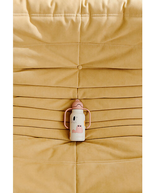 Liewood Kimmie Water Bottle - 250 ml - Sandy - Cats and Dogs Thermos Bottles