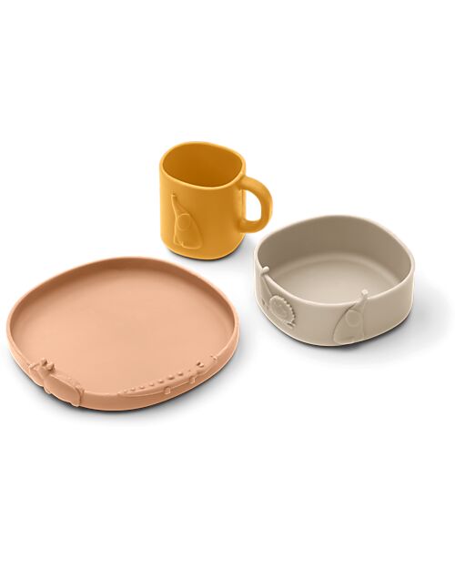 Liewood Kine Tableware Set - Tuscany Rose Mix - 100% Silicone Meal Sets