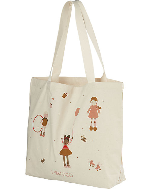 Liewood Large Tote Bag - Doll/Sandy Mix - 100% Organic Cotton Tote Bags