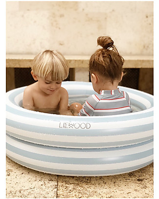 Liewood Leonore Pool - Sea Blue and Creme de la Creme Stripes - 80x20cm Beach Toys
