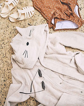 Liewood Lily Bathrobe, Cat Sandy - 100% Organic Cotton Terry Towels And Flannels