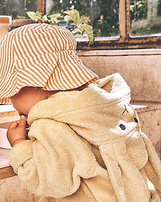 Liewood Lily Bathrobe, Rabbit Smoothie Yellow - 100% Organic Cotton Terry Towels And Flannels