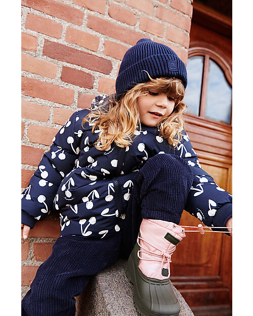 Liewood Lina Hat and Neckwarmer Set - Navy Blue - 100% Cotton Winter Hats