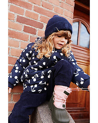 Liewood Lina Hat and Neckwarmer Set - Navy Blue - 100% Cotton Winter Hats
