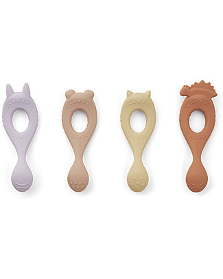 Liewood Liva Silicone Spoon 4 pack - Lavender Multi Mix Spoons, Cutlery & Chopsticks