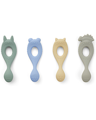 Liewood Liva Silicone Spoon 4 pack - Peppermint Multi Mix Cutlery
