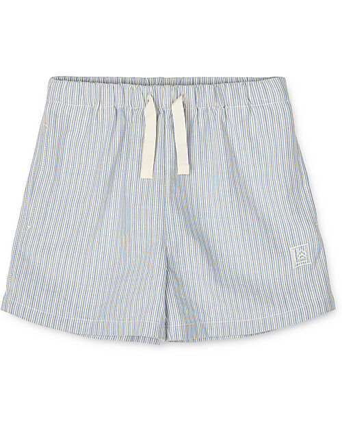 Liewood Madison Stripe Shorts - Stripe Riverside and Creme de la Creme - 100% Organic Cotton GOTS Certified Shorts