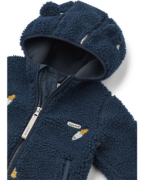 Liewood Mara Pile Jacket With Ears - Rocket - Classic Navy - 100% Recycled Material Jackets