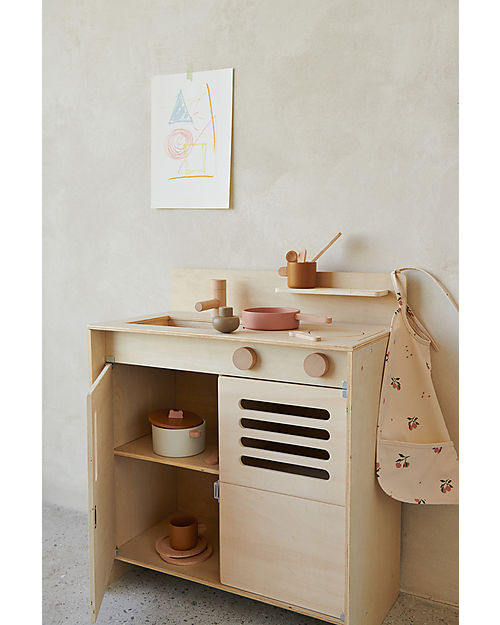 Liewood Mario Play Kitchen - Natural - 100% Beechwood and Plywood Toy Kitchens