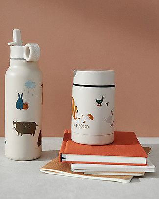 Liewood Marlow Set - Steel Thermal Bottle + Thermos Food Jar - Friendship Sandy Mix Thermos Bottles