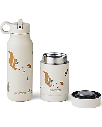 Liewood Marlow Set - Steel Thermal Bottle + Thermos Food Jar - Friendship Sandy Mix Thermos Bottles