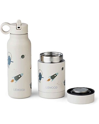 Liewood Marlow Set - Steel Thermal Bottle + Thermos Food Jar - Space Sandy Mix Thermos Bottles