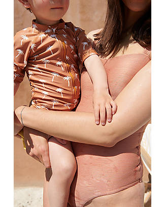 Liewood Max Swim Jumpsuit - Palms & Almond - UPF 50+ Swimsuits
