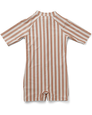 Liewood Max Swim Jumpsuit Seersucker - Coral Blush/Creme Stripes - UPF 50+ Swimsuits