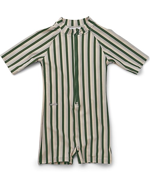 Liewood Max Swim Jumpsuit Seersucker - Green/Sandy Stripes - UPF 50+ Swimsuits