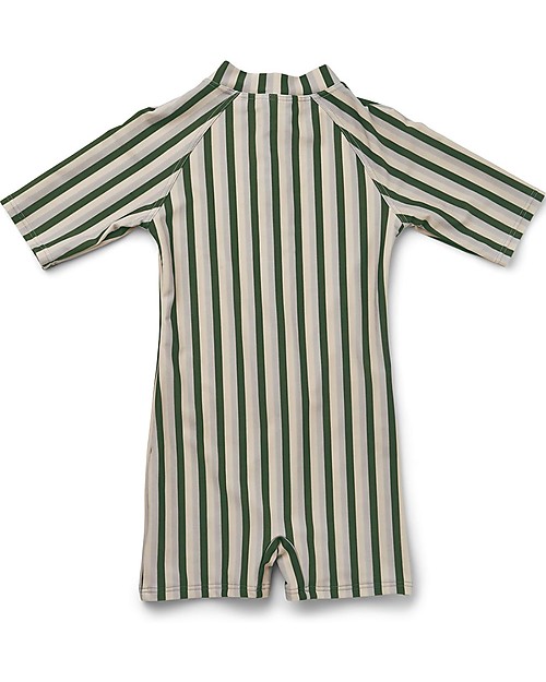 Liewood Max Swim Jumpsuit Seersucker - Green/Sandy Stripes - UPF 50+ Swimsuits