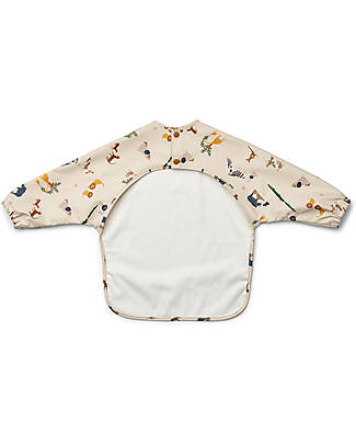 Liewood Merle Cape Bib with Slevees and Pocket - All Together Sandy - 100% Recycled Material Burpy Bibs