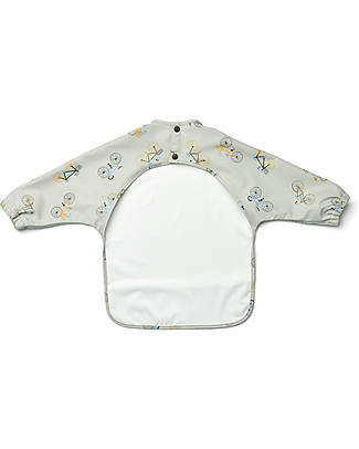 Liewood Merle Cape Bib with Slevees and Pocket - Cloud Blue - 100% Recycled Material Burpy Bibs
