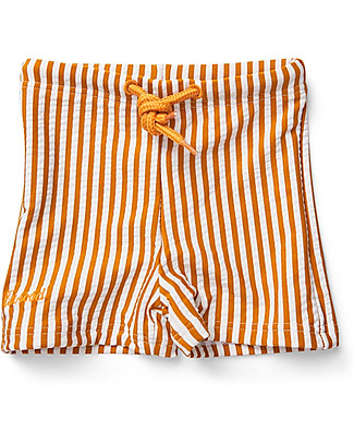 Liewood Otto Swim Pants Seersucker - Mustard/White Stripes - UPF 50+ Swimming Trunks