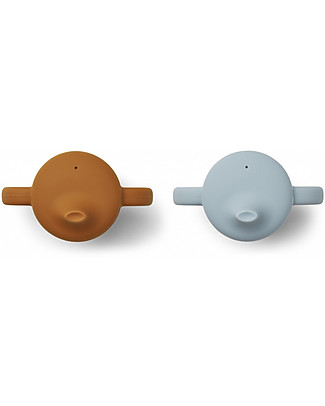 Liewood Pack of 2 Sippy Cup with Handles - Mustard/Sea Blue Mix - 150 ml Sippy Cups