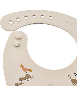 Liewood Pack of 2 Tilda Bibs - All Together - Sandy - Silicone Waterproof Bibs