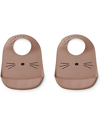 Liewood Pack of 2 Tilda Bibs - Cst - Light Lavander Mix - Silicone Waterproof Bibs