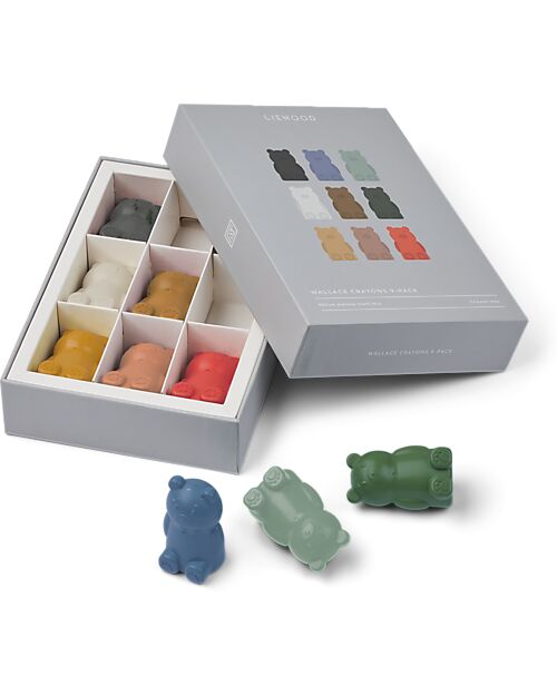 Liewood Pack of 9 Wallace Wax Crayons - Yellow Mellow Draw And Color