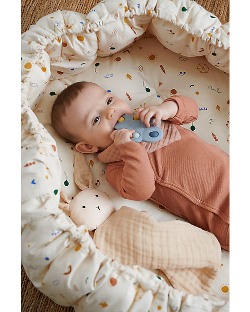 Liewood Padded Play Mat and Baby Nest 2 in 1 - Amusement Park/Sand - 100% Organic Cotton Padded Playmats