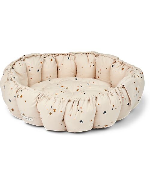 Liewood Padded Play Mat and Baby Nest 2 in 1 - Star Bright/Sand - 100% Organic Cotton Padded Playmats