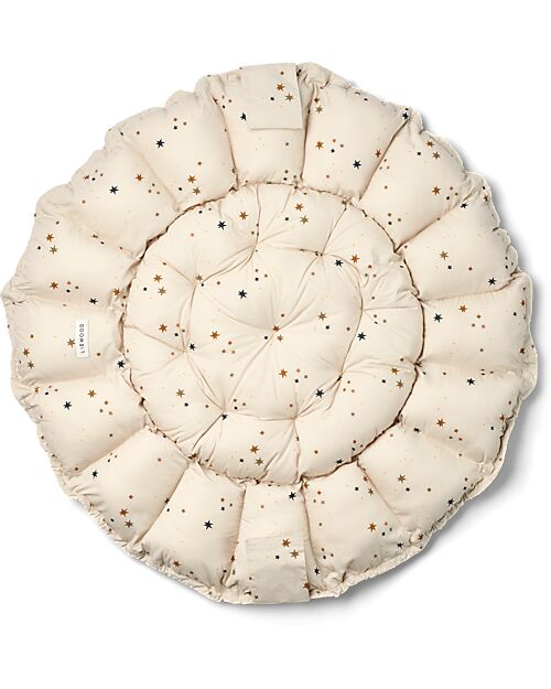 Liewood Padded Play Mat and Baby Nest 2 in 1 - Star Bright/Sand - 100% Organic Cotton Padded Playmats