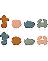 Liewood Paola Bath Mats - Sea Creatures - 100% Natural Rubber - Pack of 8 Non Slip Bath Mats