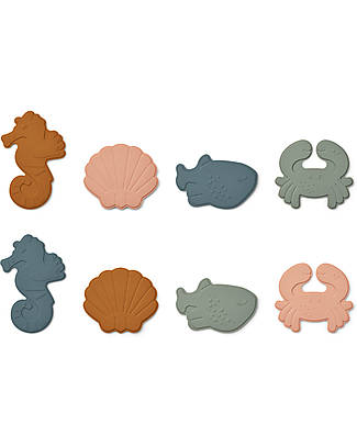 Liewood Paola Bath Mats - Sea Creatures - 100% Natural Rubber - Pack of 8 Non Slip Bath Mats