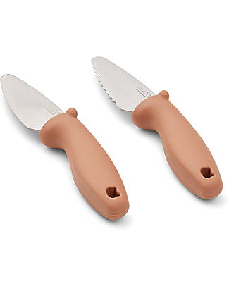 Liewood Perry Cutting Knife Set - Tuscany Rose - Stainless Steel and Silicone Cutlery