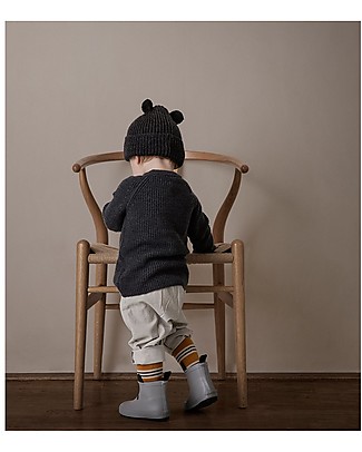 Liewood Renè Knitted Beanie with Ears - Dark Grey Melange - 100% wool Winter Hats