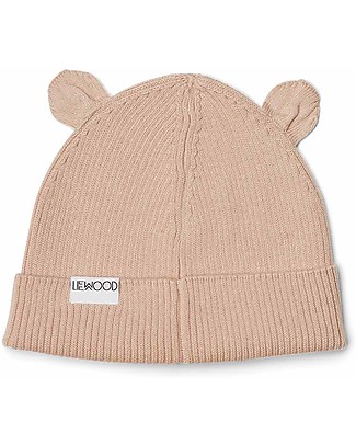 Liewood Roman Bear Ears Beanie - Rose - 100% Organic Cotton - Soft and Sweet! Winter Hats