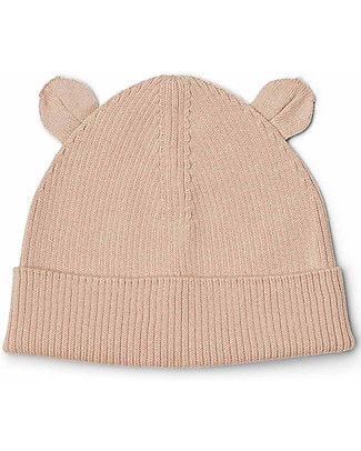 Liewood Roman Bear Ears Beanie - Rose - 100% Organic Cotton - Soft and Sweet! Winter Hats
