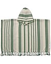 Liewood Roomie Poncho Bathrobe - Garden Green/Sandy/Dove Blue Stripes - 100% Organic Cotton Towels And Flannels